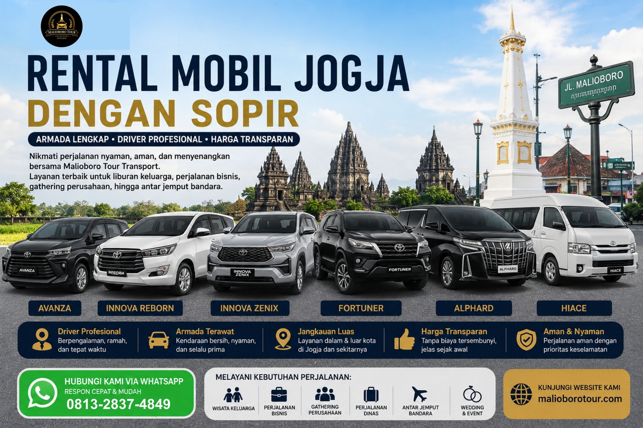 Rental Mobil Jogja dengan Sopir Terbaik untuk Liburan, Bisnis & Perjalanan Dinas